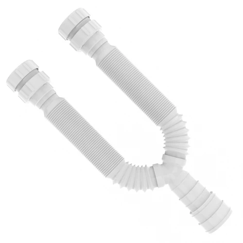 Sifão Sanfonado Universal Duplo 70cm Branco - Blukit