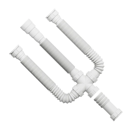 Sifão Sanfonado Universal Triplo 70cm Branco - Blukit